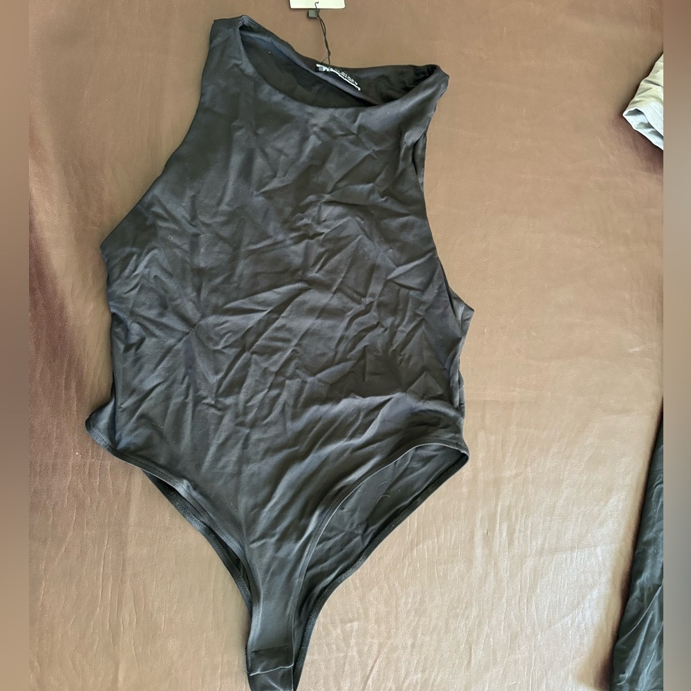 Highneck black Zara bodysuit